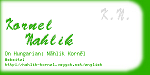 kornel nahlik business card