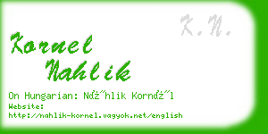 kornel nahlik business card